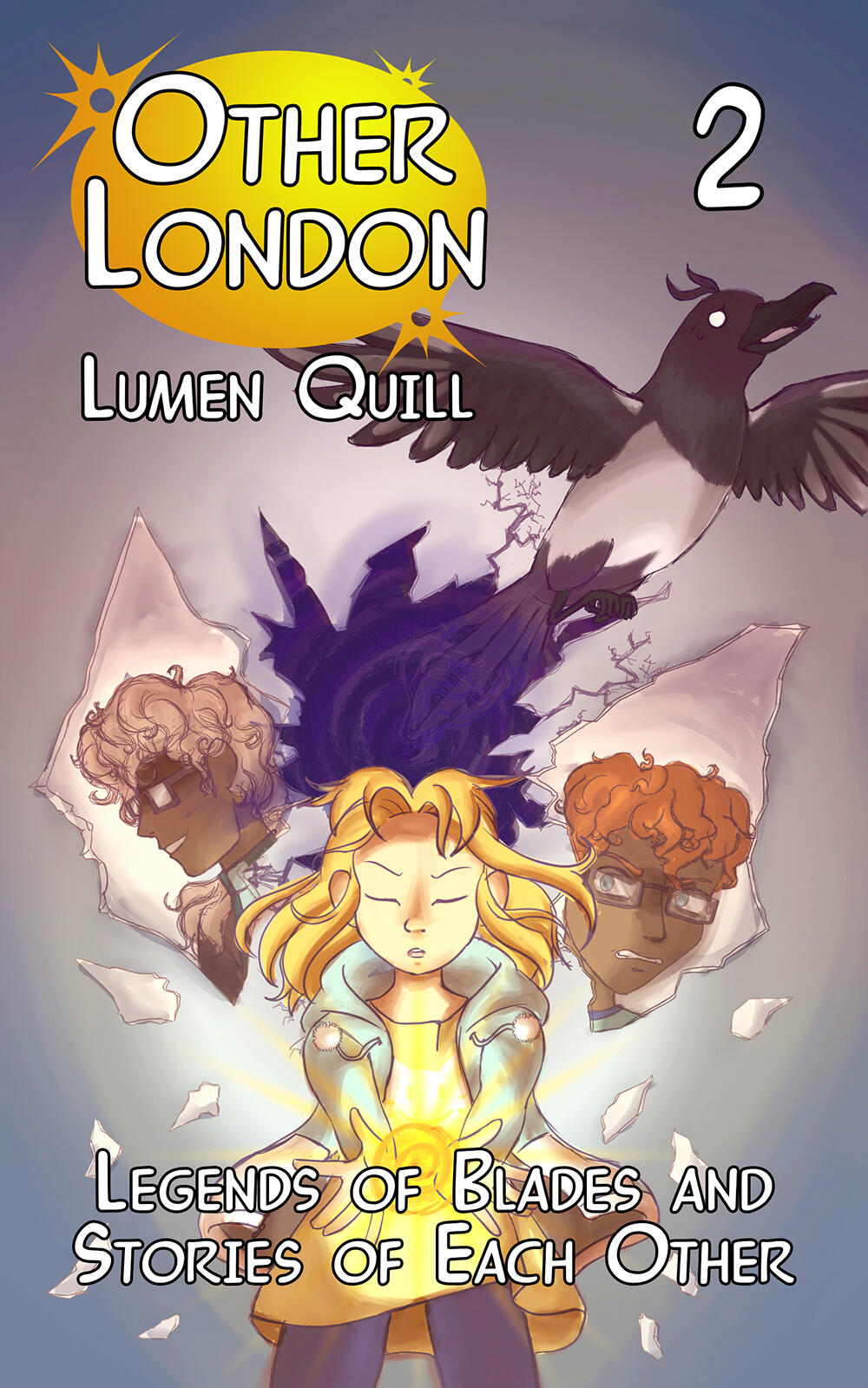 the cover of other london volume 2, featuring Ella, Ary, Zach, and Magpie